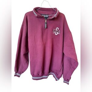 Vintage Jansport Mississippi State Bulldogs Pullover Quarter Zip Sweatshirt XL